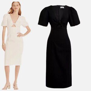 J. Crew Collection Black Cut Out Dress Puff Sleeve 22